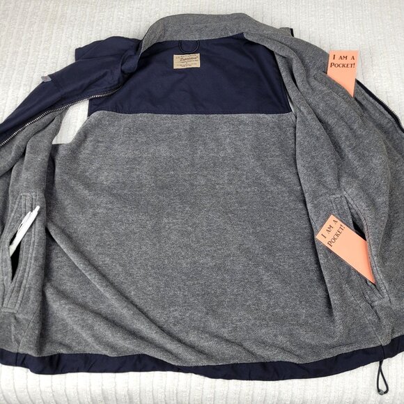 Small U.S. Expedition Mens Navy & Gray Zip-Up Lined Vest Outdoor Casual Sport - Picture 3 of 6